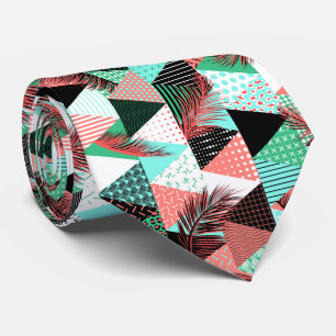 Gravata Triângulos do estilo Coral Teal Memphis