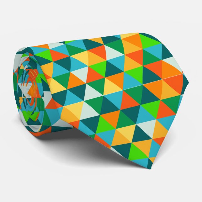 Gravata Triângulos geométricos/ajustáveis PixDezines (Rolled)