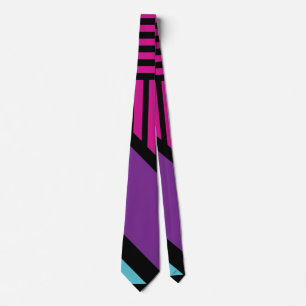 Gravata Triângulos - Rosa, Roxo, Azul e Preto