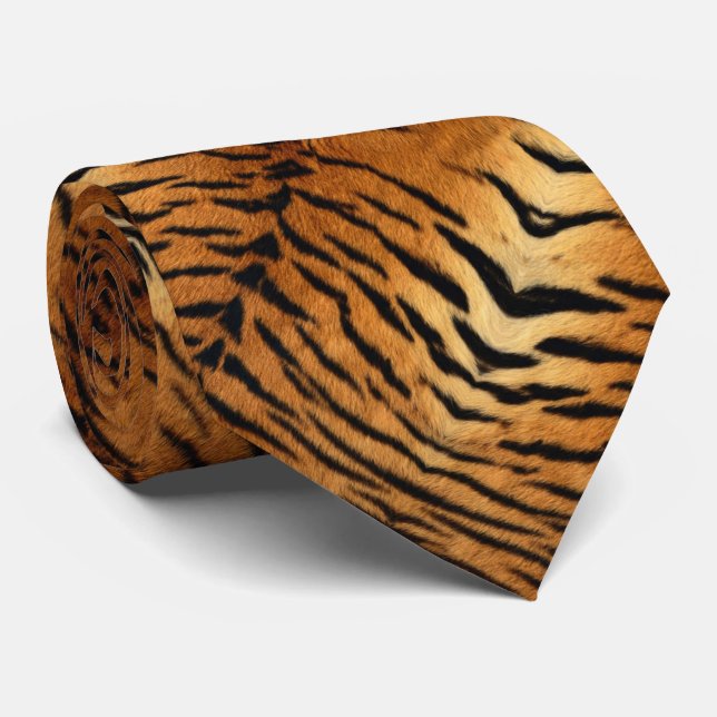 Gravata Tribal selva de peles com animais Tigre Impressão (Rolled)