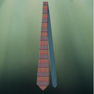Gravata Tribal Vibs Necktie - Impressão Geométrico Negrito