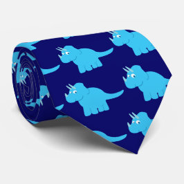 Gravata Tricerátops Azul Dinossauro