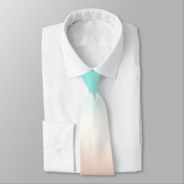 Gravata Tricolor Coral Branco Turquesa Ombre