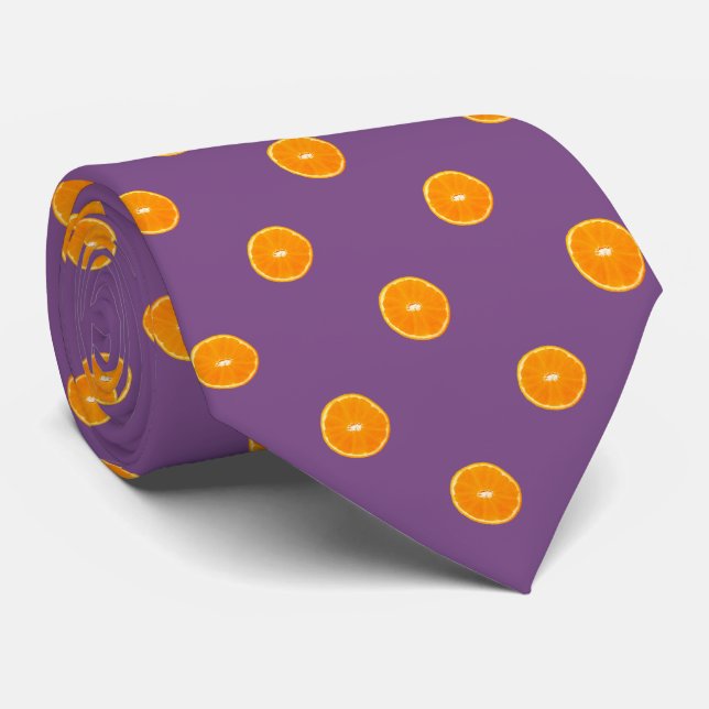 Gravata Trilha Laranja no Fundo Puro (Rolled)