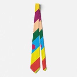 Gravata Trilhas Diagonais Coloridas Modernas