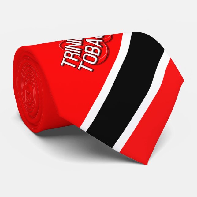 Gravata Trindade e Tobago (Vermelho) (Rolled)