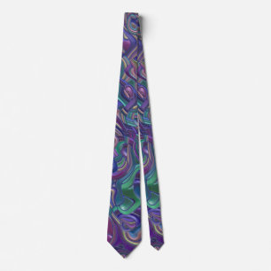 Gravata Trippy Colorors 3D Swirls  