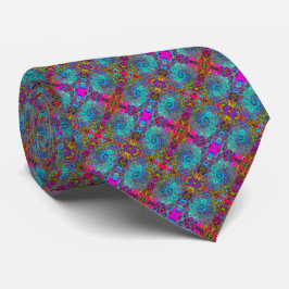 Gravata Trippy Sky Blue Abstrato Retro Liquid Swirl