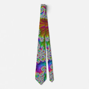 Gravata Trippy Vibrante Ousado Trippy Arco-íris Espiral Fr