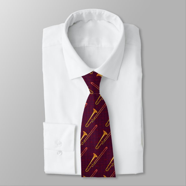 Gravata Trombone Maroon Neck Tie (Amarrado)