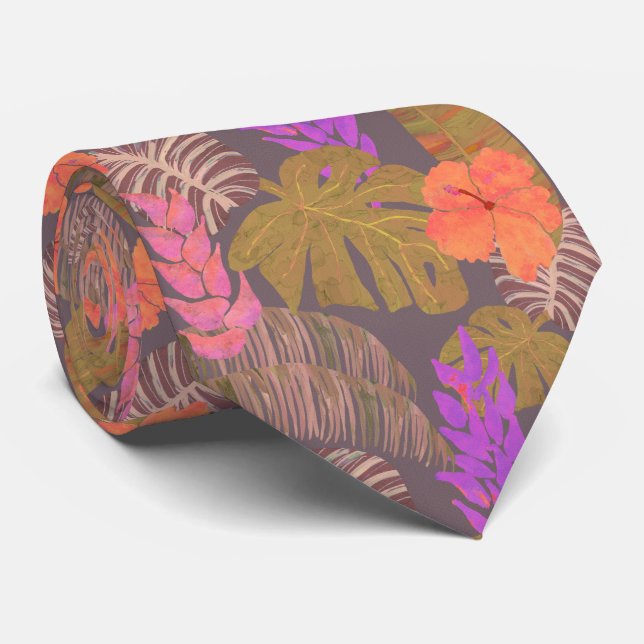 Gravata Tropical Havaiana Floral (Rolled)