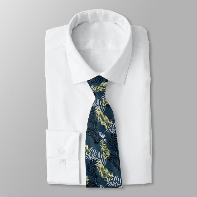 GRAVATA TROPICAL HAWAIIAN TEAL BLUE MENS TIE (Amarrado)