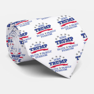 Gravata Trump 2024 Faith Family Freedom Neck Tie