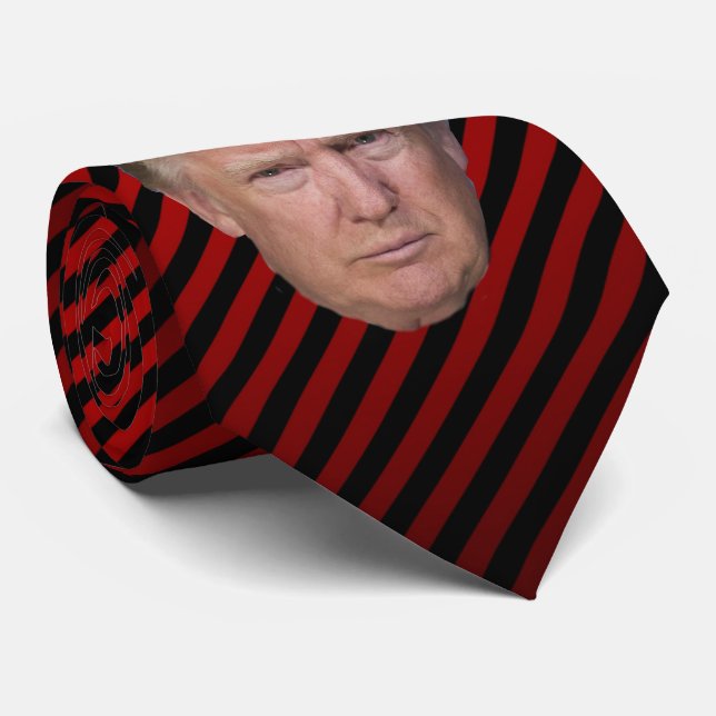 GRAVATA TRUMP ESCURO VERMELHO E PRETO (Rolled)