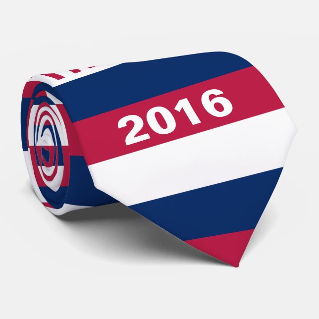 Gravata Trunfo branco e azul vermelho 2016 (Rolled)