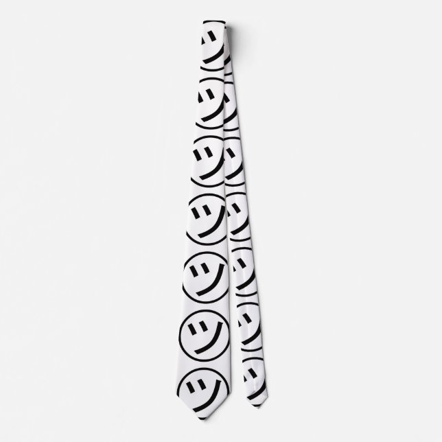 Gravata ㋡ Tsu Kana Katakana sorrindo Emoji / Emoticon (Frente)