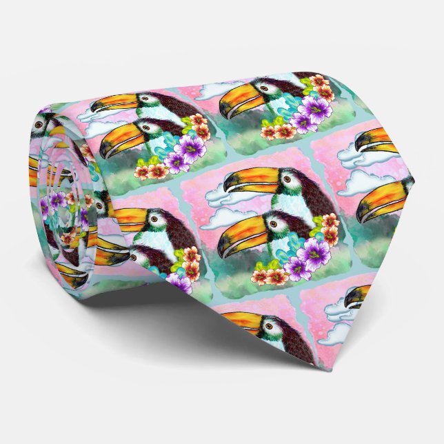 Gravata Tucanos Tropicais (Rolled)
