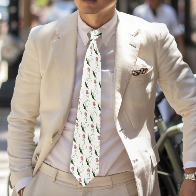 Gravata Tulip Floral Rosa (Criador carregado)