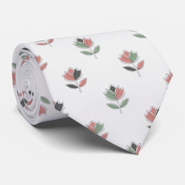 Gravata Tulipa Floral Moderna Minimalista  (Rolled)