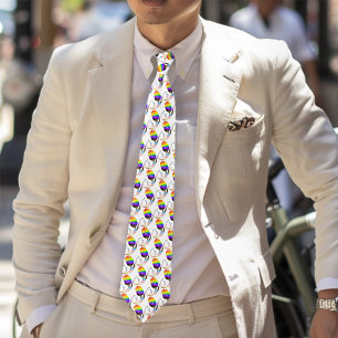 Gravata Tulipa Minimalista Arco-íris Vibrante LGBTQ+