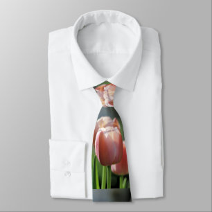 Gravata Tulipas cor-de-rosa