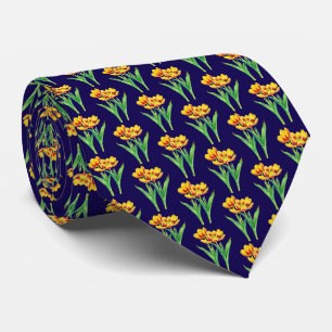 Gravata Tulipas em Azul
