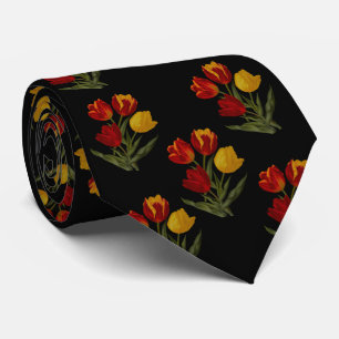 Gravata Tulipas em Preto