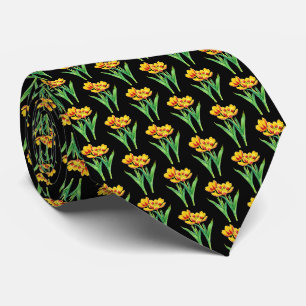 Gravata Tulipas em Preto