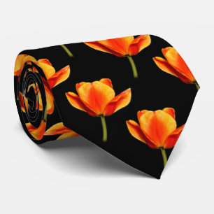 Gravata Tulipas listadas Amarelo-e-Vermelhas