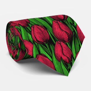 Gravata Tulipas vermelhas