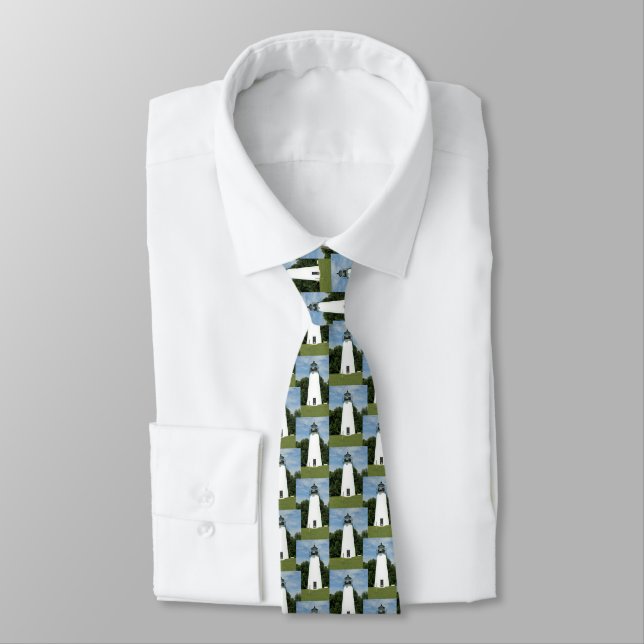 Gravata Turco Point Lighthouse, Maryland Mens Tie (Amarrado)
