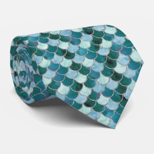 Gravata Turquesa e Silver Scales de Sereia