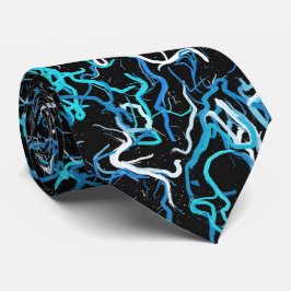 Gravata Turquesa, Teal e Abstrato preto