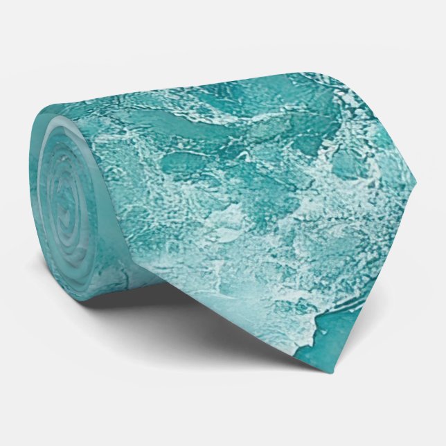 Gravata Turquoise Swirl Mens Neck Tie (Rolled)