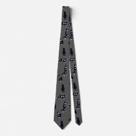 Gravata Tuxedo Cat Tie – Cute Black & White Cat Pattern on