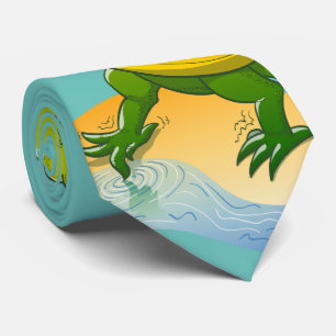 Gravata Tyrannosaurus Rex Dipando um Sapo na Água