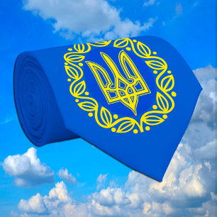 Gravata Ucrânia, Bandeira, Casaco de Armas, Ucrânia Tryz