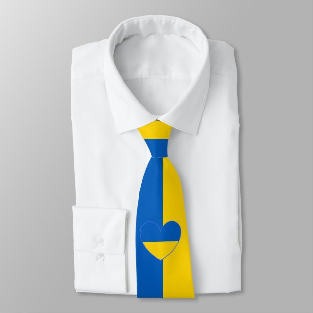 Gravata Ucrânia Flag Colors blue and yellow Neck Tie (Amarrado)