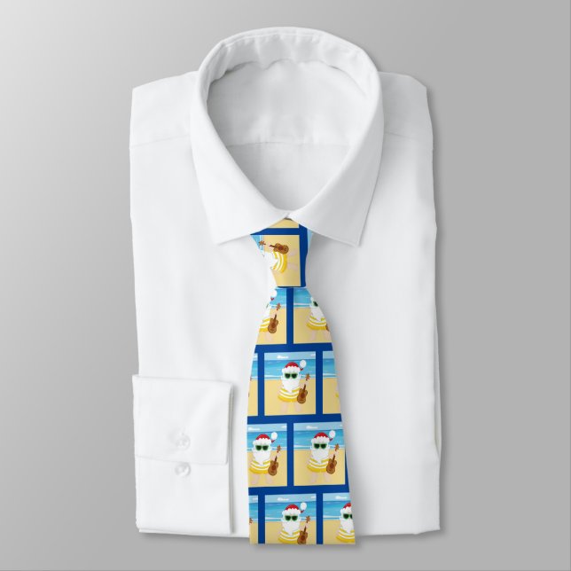 Gravata Ukulele Santa Claus Tie (Amarrado)
