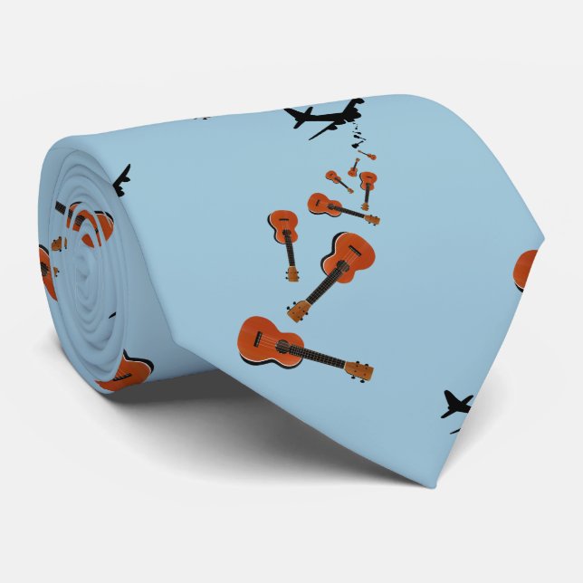 Gravata Ukuleles sendo derrubado de um avião (Rolled)