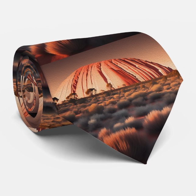 Gravata Uluru "Ayers Rock" Austrália - Tinta Petrolífera (Rolled)