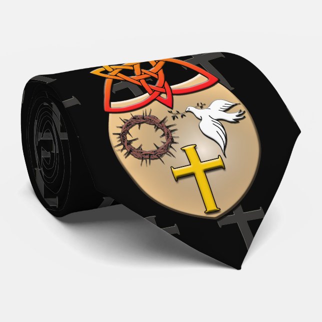 Gravata Um casaco de braços cristão com som cruzado (Rolled)