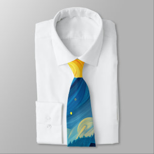 Gravata Um céu noturno estrelado sobre os confins do país