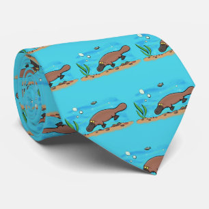 Gravata Um desenho animado para a natação em platypus