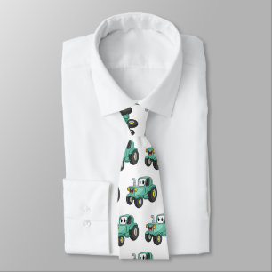 Gravata Um desenho animado verde e bonito