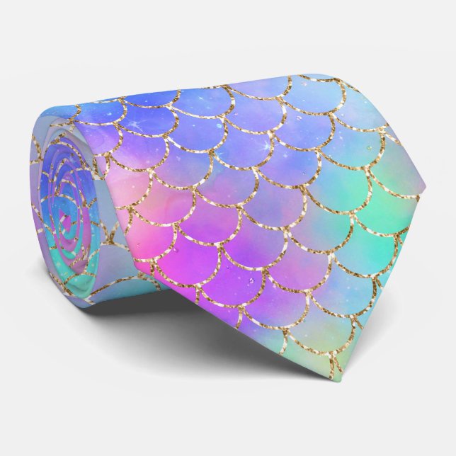 Gravata Um Design da série Mermaid Galaxy 10 (Rolled)