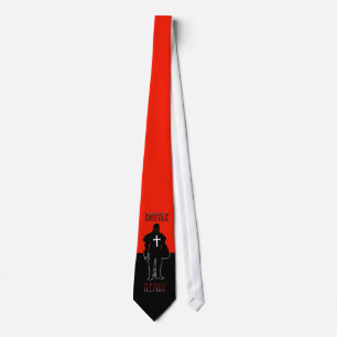 Gravata Um vermelho pronto e um traje de cerimónia da