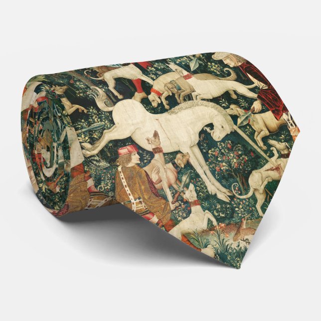 Gravata UNICORN SE DEFENDE,Outros Animais Vermelhos (Rolled)