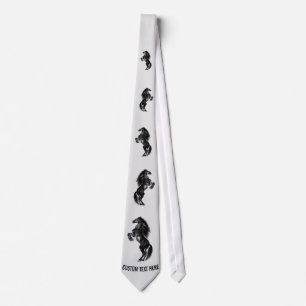 Gravata Upright Black Wild Horse com Texto Persona