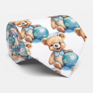 Gravata Urso de Pelúcia Azul